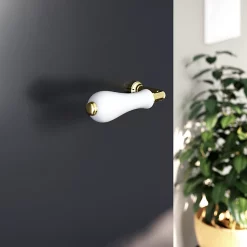 Castorama BEQUILLE DOUBLE ARZHAL PORCELAIN BLANC OR