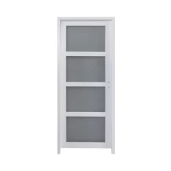 Castorama Bloc-porte Connemara 4 Carreaux Blanc H.204 X L.73 Cm, Poussant Gauche