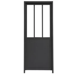 Castorama Bloc-porte Esprit Atelier Noir H.204 X L.83 Cm, Poussant Gauche