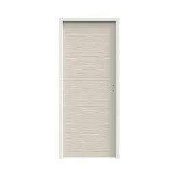 Castorama Bloc-porte Vague Relief Blanc H.204 X L.93 Cm, Poussant Gauche