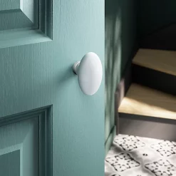 Castorama Bouton De Porte Double Ovale GoodHome Gris L.42 X H. 65mm