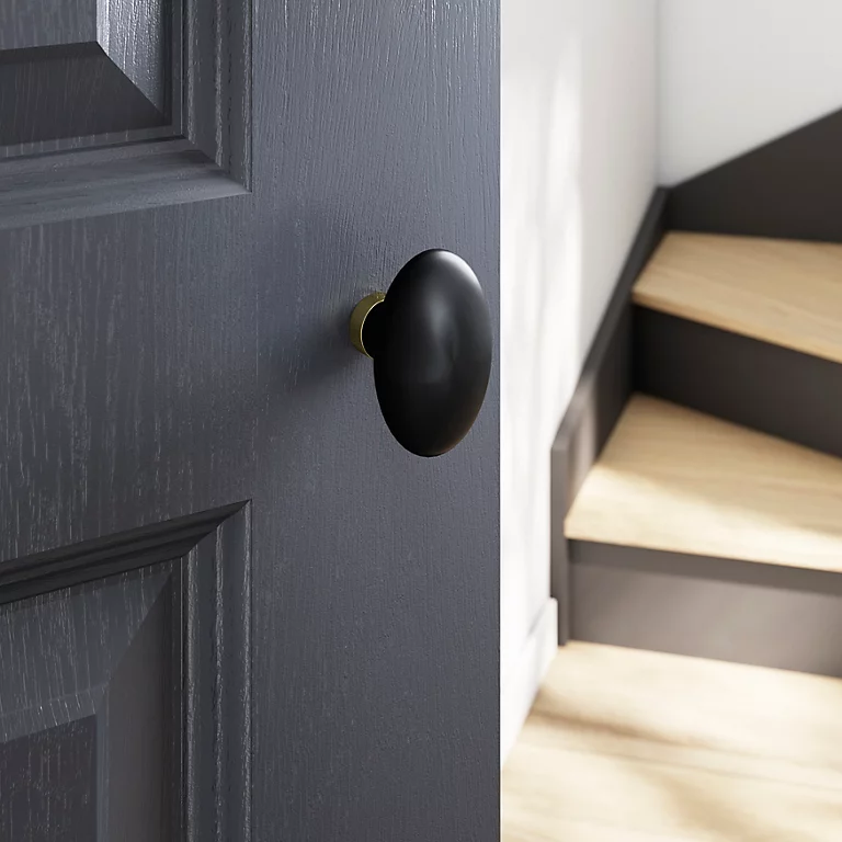 Castorama Bouton De Porte Double Ovale GoodHome Noir L.42 X H. 65mm 1 Castorama Bouton De Porte Double Ovale GoodHome Noir L.42 X H. 65mm