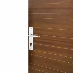 Castorama Ensemble Poignée Sur Plaque Cylindre Rectangulaire Colan Effet Chromé Brillant Gris L.106mm X L.39.8mm Entraxe 165mm