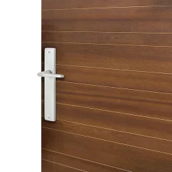 Castorama Ensemble Poignée Sur Plaque Rectangulaire Colan Effet Argenté Satin Gris L.106mm X L.39.8mm Entraxe 195mm