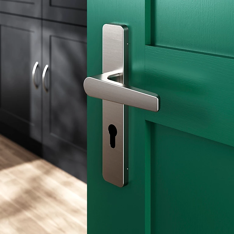 Castorama Ensemble Poignée Sur Plaque Rectangulairecylindre GoodHome Kerver Effet Nickel Satin Gris L.128mm X L.42mm Entraxe 165-195mm 1 Castorama Ensemble Poignée Sur Plaque Rectangulairecylindre GoodHome Kerver Effet Nickel Satin Gris L.128mm X L.42mm Entraxe 165-195mm