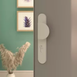 Castorama Ensemble Poignée Sur Plaque Rond GoodHome Govlin Blanc L.x L.40mm Entraxe 195mm