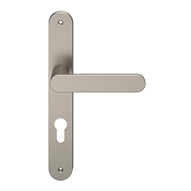 Castorama Ensemble Poignée Sur Plaque Rond GoodHome Minzh Effet Nickel Satin Gris L.120mm X L.33mm Entraxe 195mm 1 Castorama Ensemble Poignée Sur Plaque Rond GoodHome Minzh Effet Nickel Satin Gris L.120mm X L.33mm Entraxe 195mm