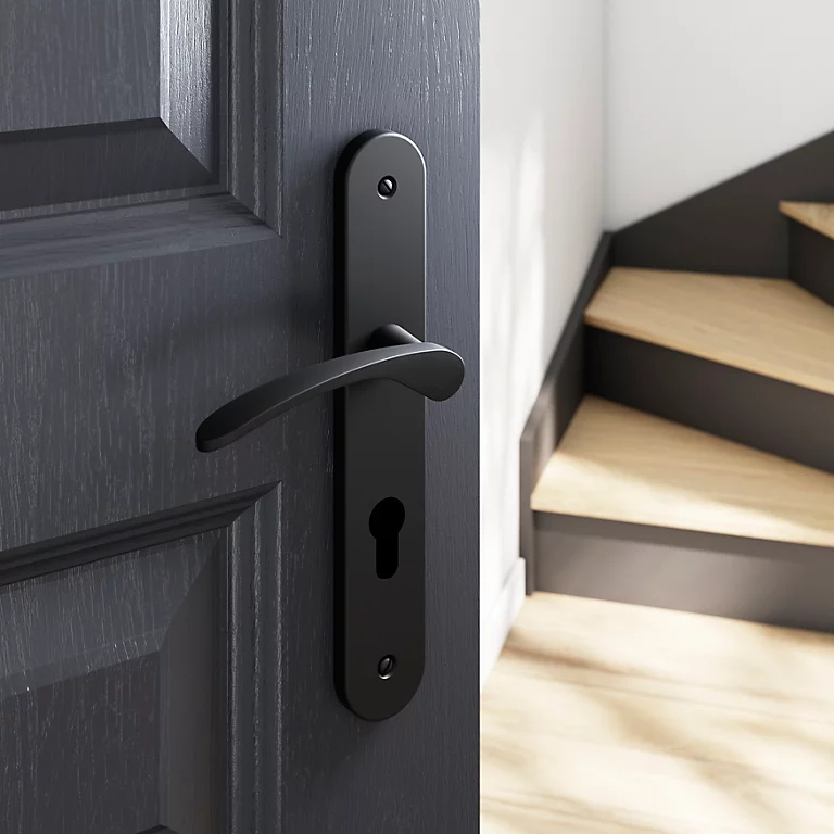 Castorama Ensemble Poignée Sur Plaque Rondcylindre GoodHome Beare Effet Nickel Mat Noir L.110.5mm X L.40mm Entraxe 195mm 1 Castorama Ensemble Poignée Sur Plaque Rondcylindre GoodHome Beare Effet Nickel Mat Noir L.110.5mm X L.40mm Entraxe 195mm