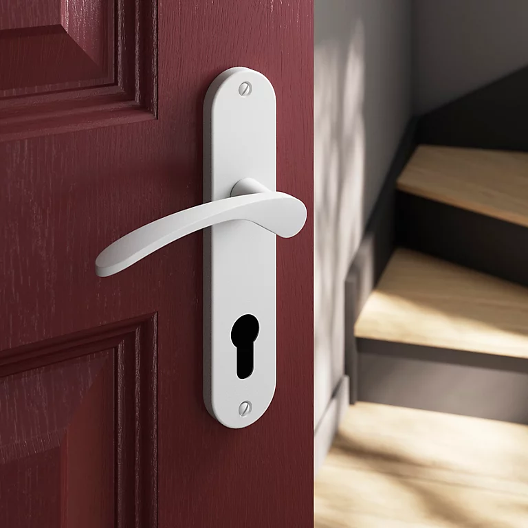 Castorama Ensemble Poignée Sur Plaque Rondcylindre GoodHome Beare Mat Blanc L.110.5mm X L.40mm Entraxe 165mm 1 Castorama Ensemble Poignée Sur Plaque Rondcylindre GoodHome Beare Mat Blanc L.110.5mm X L.40mm Entraxe 165mm