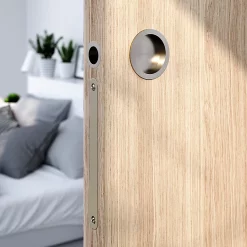 Castorama Galandage Rond à Visser GoodHome Minzh Effet Nickel Satin Gris Ø55mm