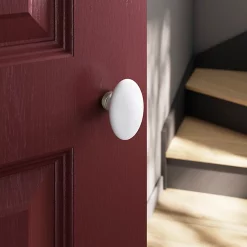 Castorama Lot 2 Boutons De Porte Ovale GoodHome Blanc L.4.2cm X H.6.5cm