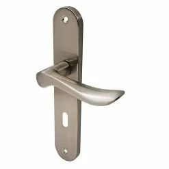 Castorama Lot De 3 Ensembles De Poignées De Porte Renge Serrure Entraxe 195 Mm Métal Chromé Mat Colours