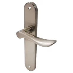 Castorama Lot De 3 Ensembles De Poignées De Porte Renge Sur Plaque Entraxe 195 Mm Métal Chromé Mat Colours