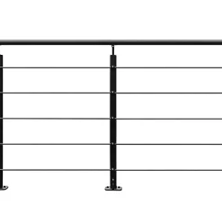 Castorama Pack Garde-corps Opalu Noir Pose à Plat 2m