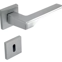 Castorama Poignée Sur Rosace Carrée + Clé Tiffanis Satinée