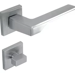 Castorama Poignée Sur Rosace Carrée + Condamnation Tiffanis Satinée