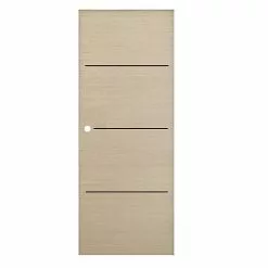 Castorama Porte Coulissante Triaconta Bois Naturel Inserts Noirs Mat H.204 X L.93 Cm