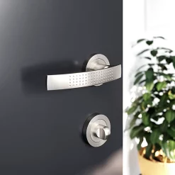 Castorama Rosace De Fonction Rond à Visser à Condamnation GoodHome Duod Essential Effet Nickel Satin Gris Ø50mm